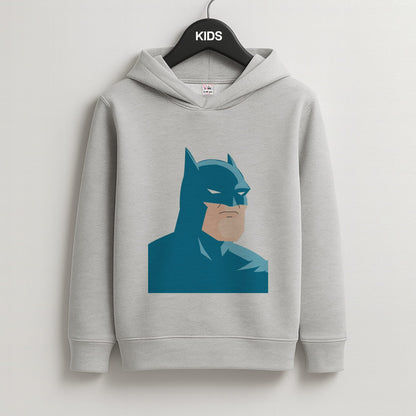 Blue Bat Superhero Kids Grey Hoodie