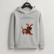 Dachshund Through The Snow - Christmas Kids Hoodie 2