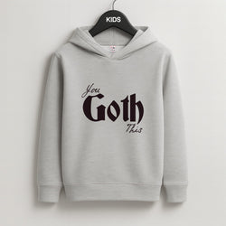 You Goth This Tartan Kids Grey Hoodie
