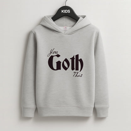 You Goth This Tartan Kids Grey Hoodie