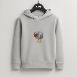 Mining Chicken Kids Grey Hoodie