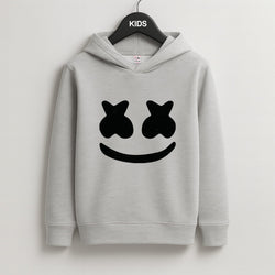 Black And White Helmet In Space  Kids Grey Hoodie