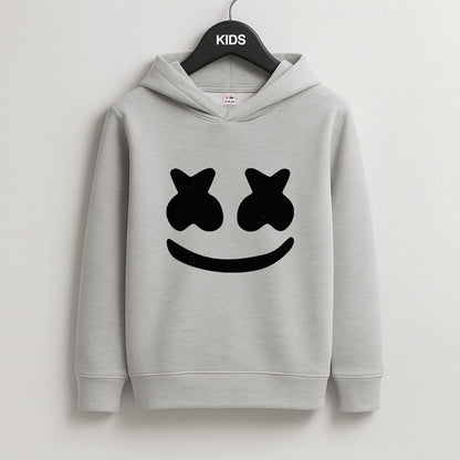 Black And White Helmet In Space  Kids Grey Hoodie