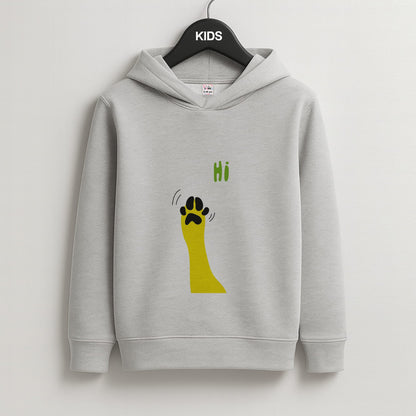 Hi - Dog Patterns Kids Grey Hoodie