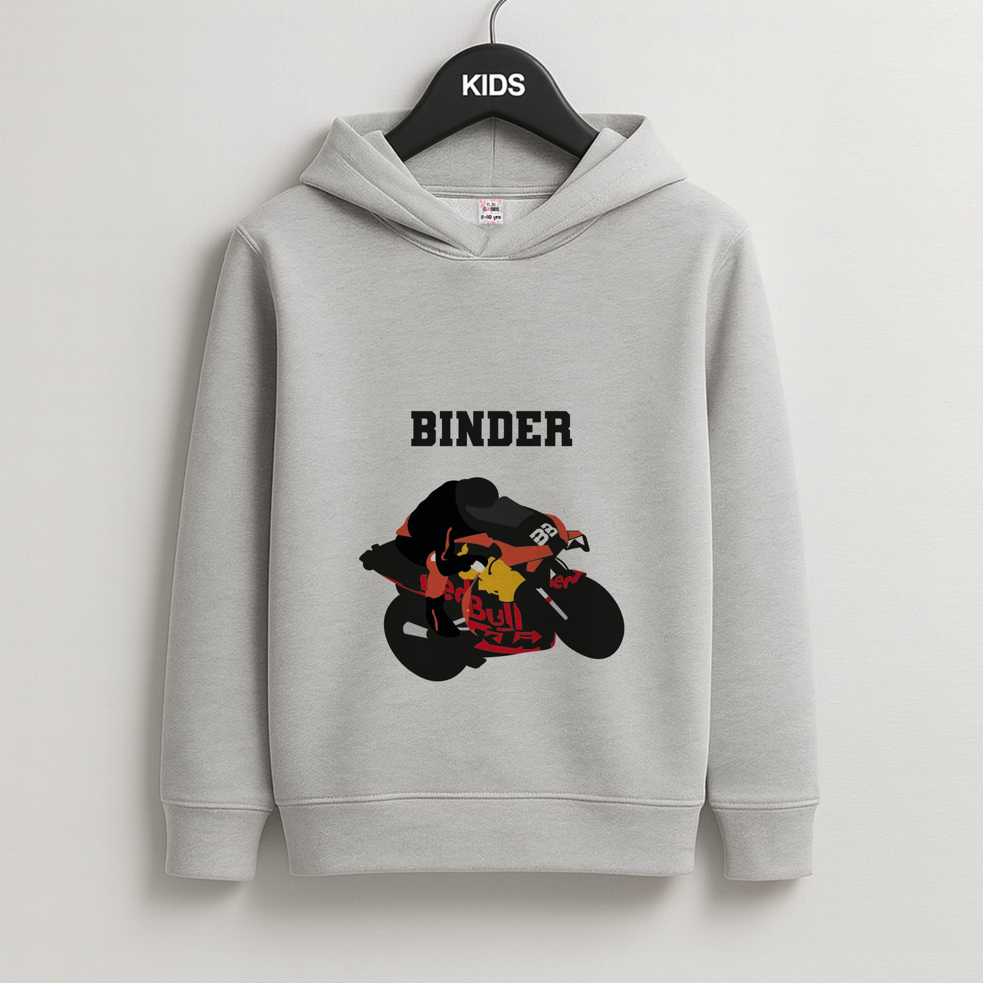 Binder - Motorbike Kids Grey Hoodie