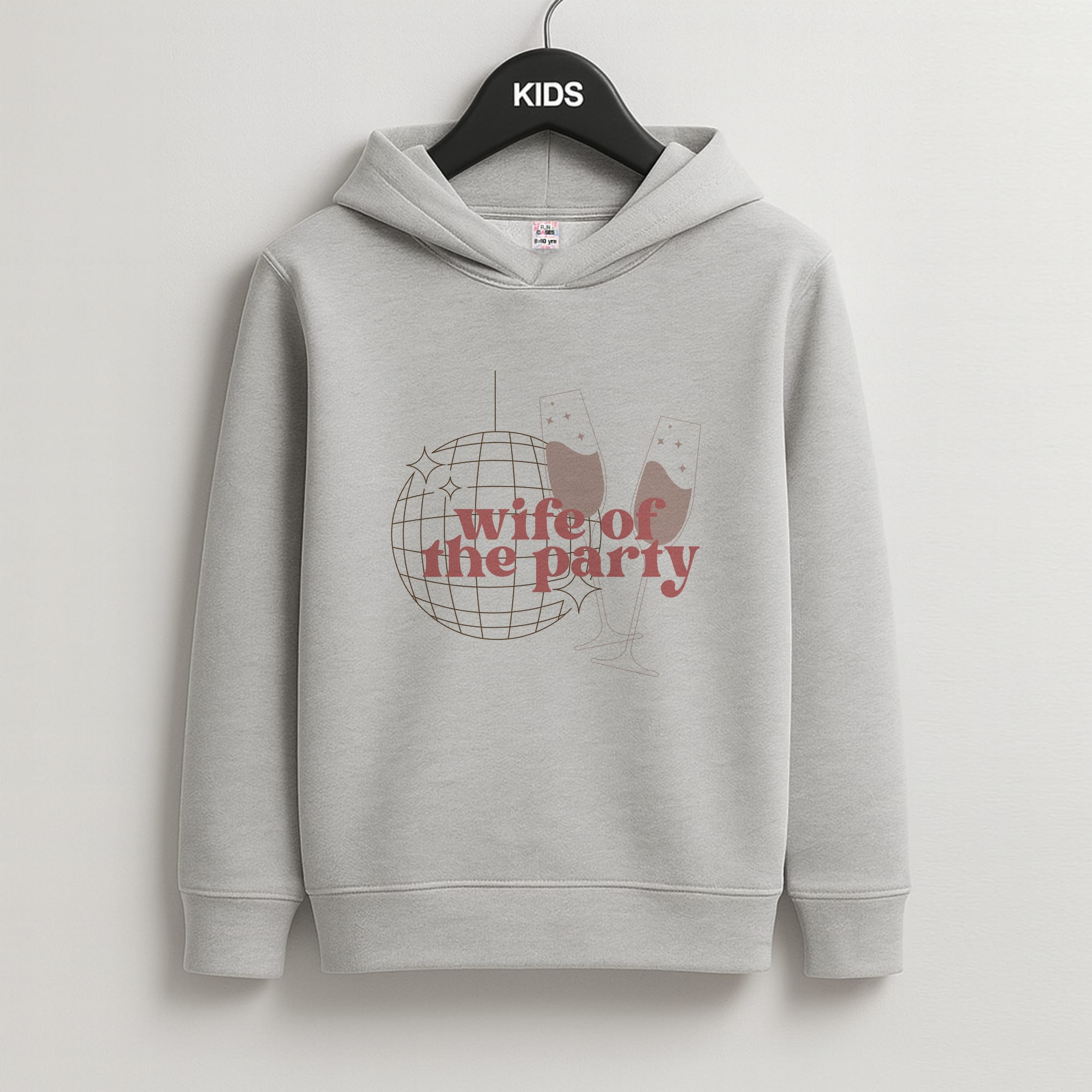 Wife Of The Party - Bridal Kids Grey Hoodie
