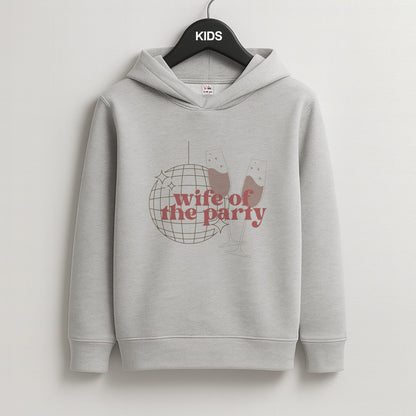 Wife Of The Party - Bridal Kids Grey Hoodie