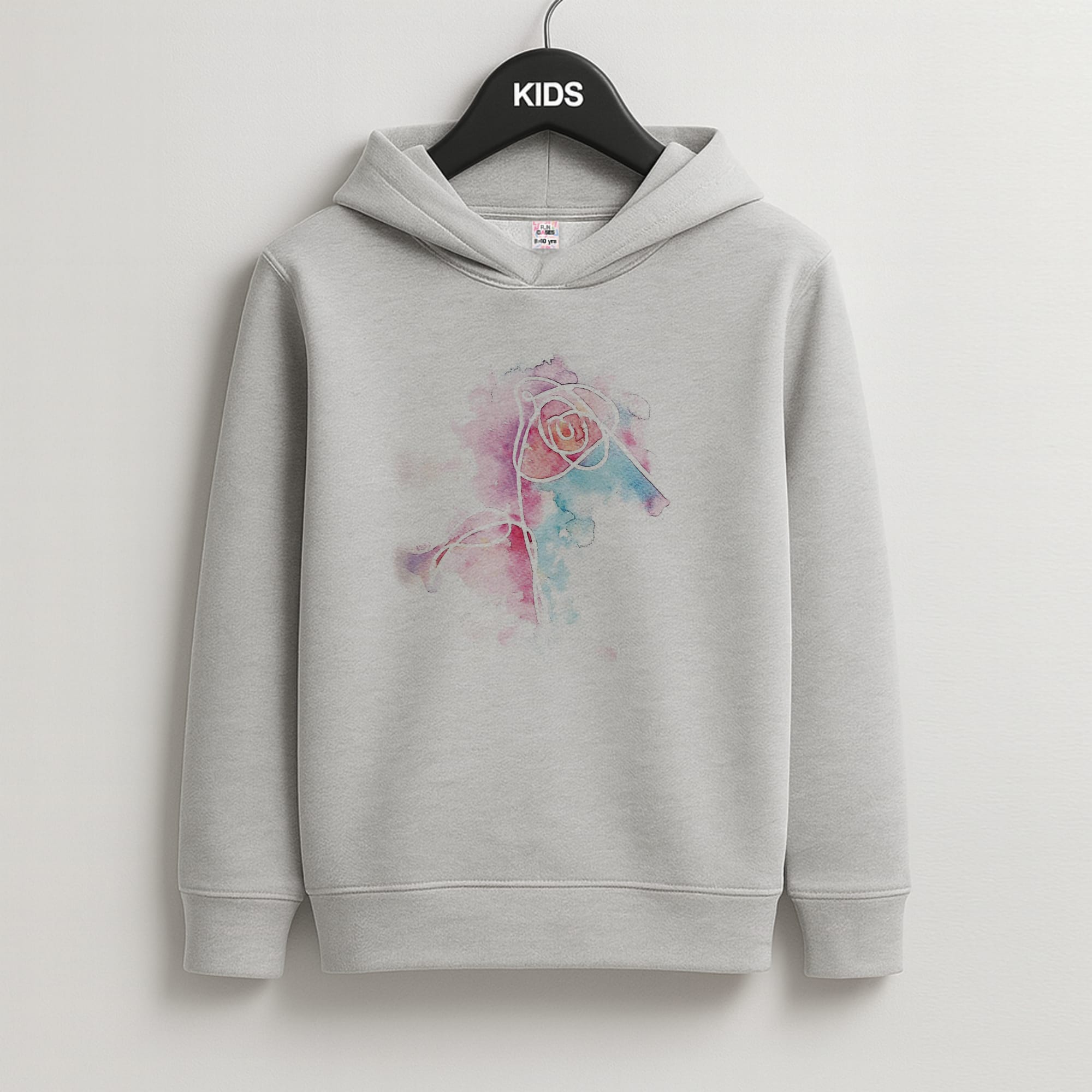K-Pop Band Love Yourself Watercolour Painting Kids Hoodie