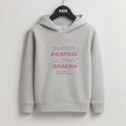 Super Graphic Ultra Modern Girl - Chappell Kids Grey Hoodie