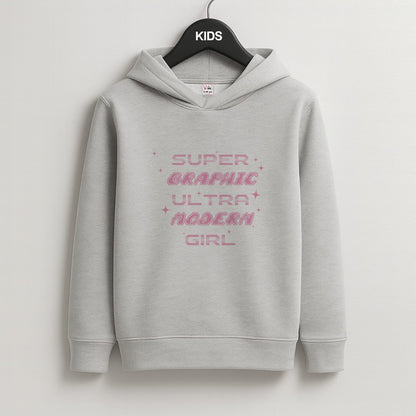 Super Graphic Ultra Modern Girl - Chappell Kids Grey Hoodie