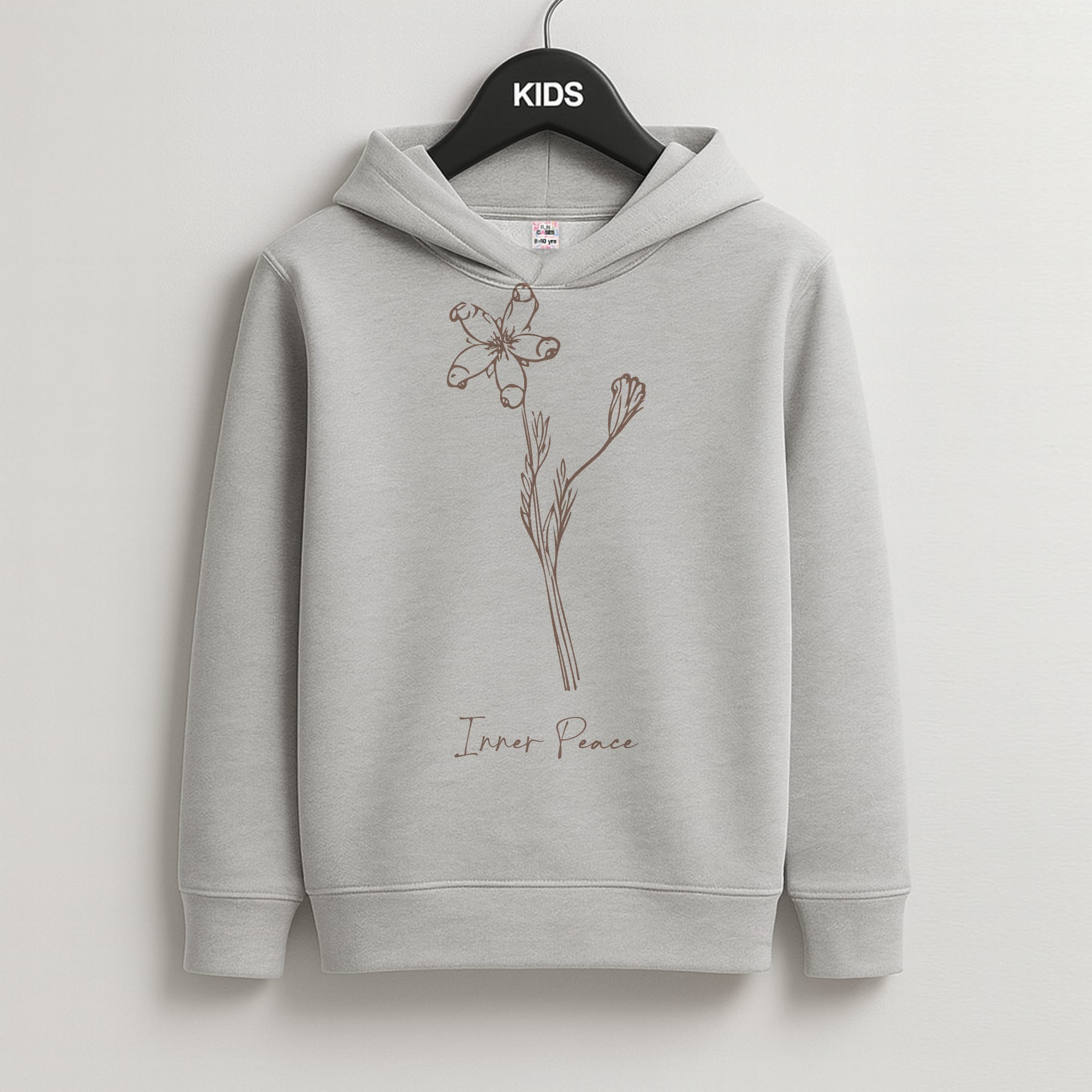 Inner Peace  Kids Grey Hoodie