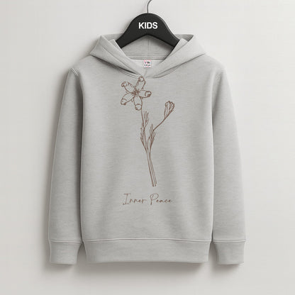 Inner Peace  Kids Grey Hoodie