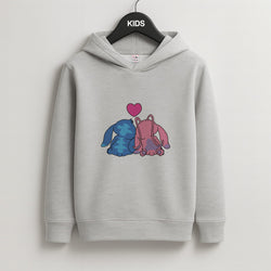 In Love - Pink Alien Kids Grey Hoodie