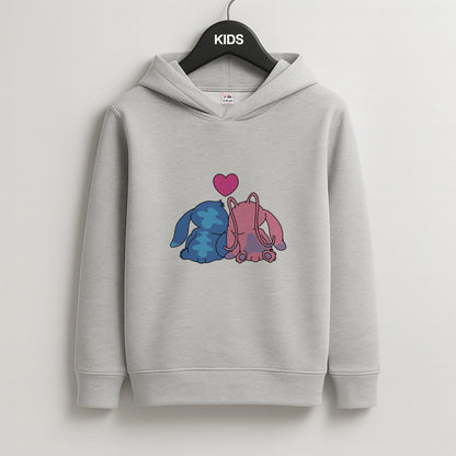 In Love - Pink Alien Kids Grey Hoodie