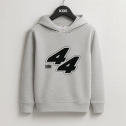 Dark Red Retro 44  Kids Grey Hoodie