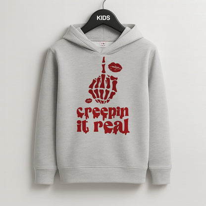 Creepin It Real Kids Grey Hoodie