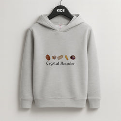 Crystal Hoarder Pattern Kids Grey Hoodie