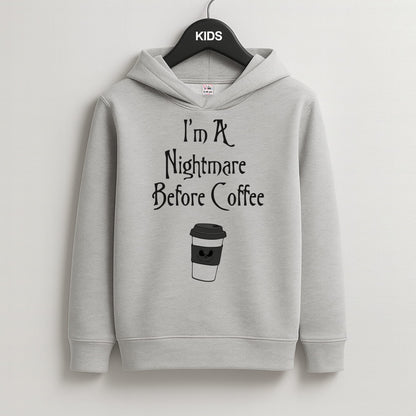 I'm A Nightmare Before Coffee Kids Grey Hoodie