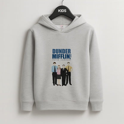 Office Cartoon - Dunder Mifflin Kids Grey Hoodie