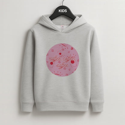 Coffee Pattern - Chamberlain Kids Grey Hoodie