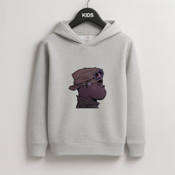 Purple 2d Kids Grey Hoodie