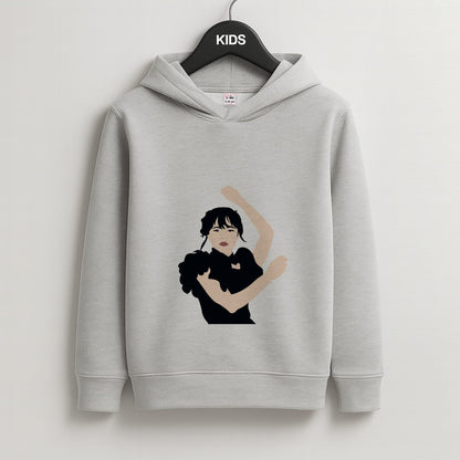 Dancing Wednesday Kids Grey Hoodie