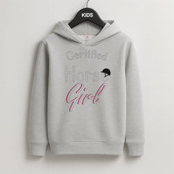 Certified Horse Girl - Horses Kids Grey Hoodie