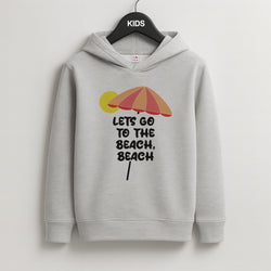Lets Go To The Beach - Summer Quotes Kids Grey Hoodie