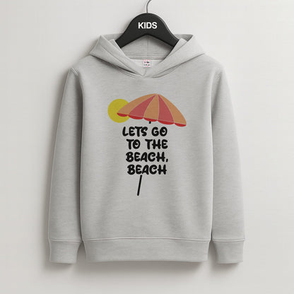 Lets Go To The Beach - Summer Quotes Kids Grey Hoodie