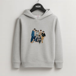 Casual K-Pop Band Band Kids Grey Hoodie