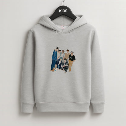 Casual K-Pop Band Band Kids Grey Hoodie
