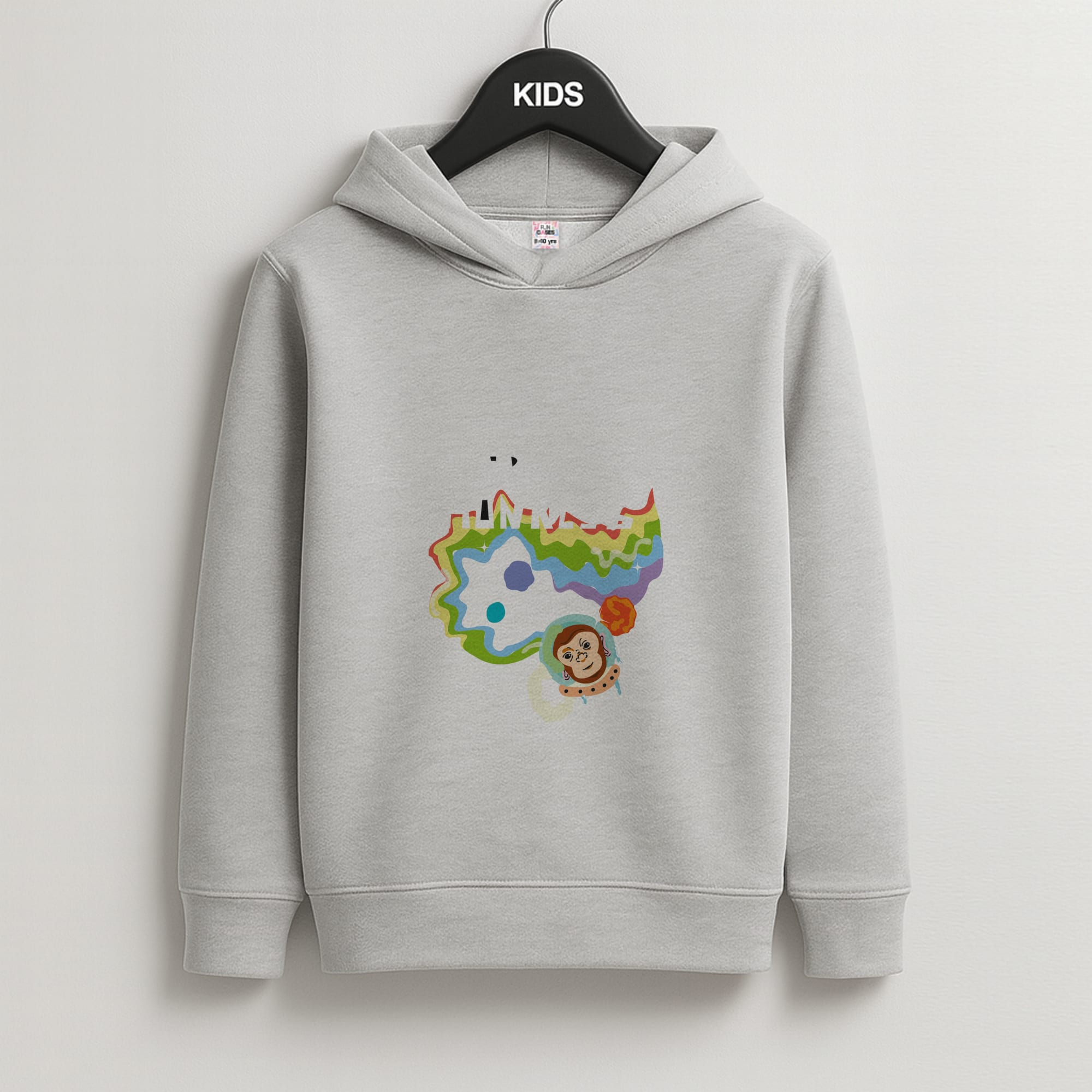 A Monkeys - Pink Kids Grey Hoodie