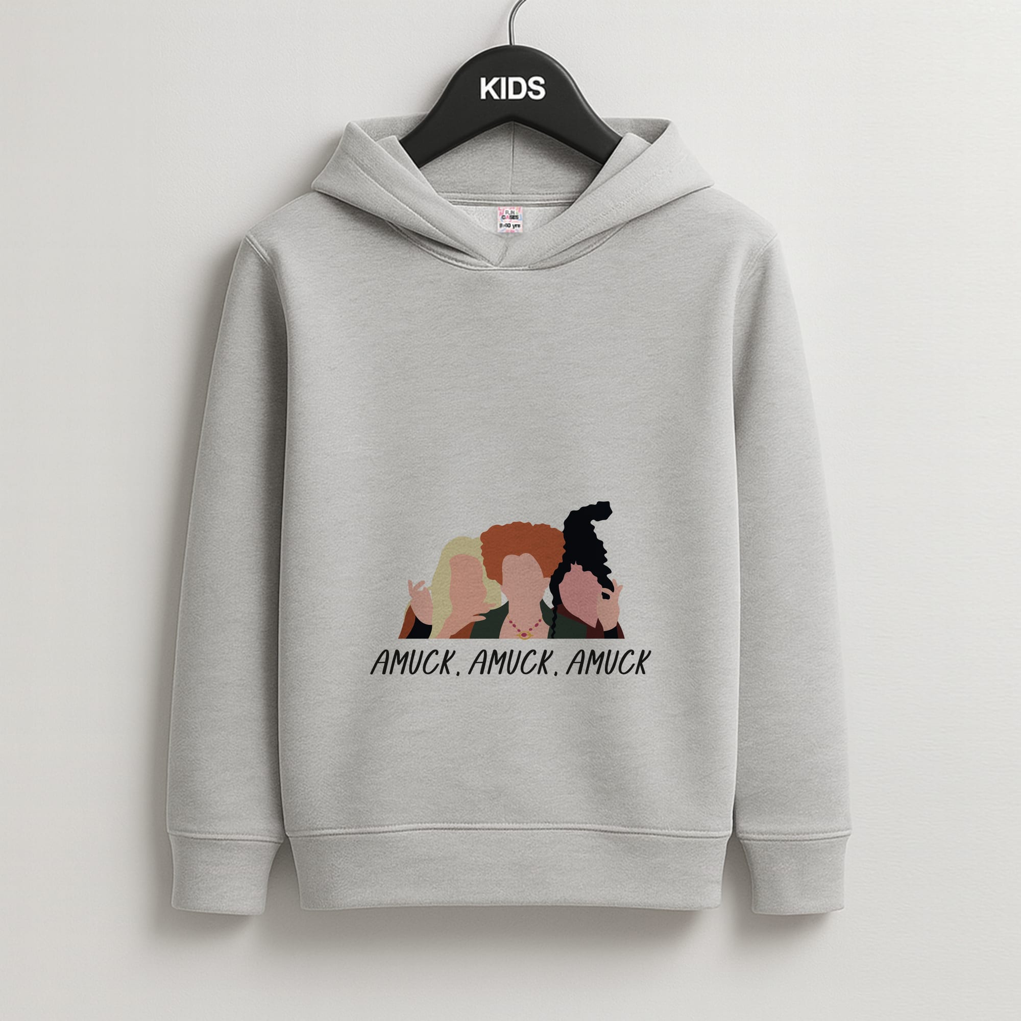 Amuck, Amuck, Amuck - Hocus Halloween Kids Grey Hoodie