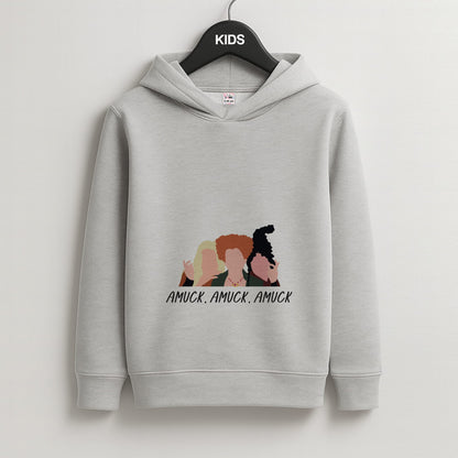 Amuck, Amuck, Amuck - Hocus Halloween Kids Grey Hoodie
