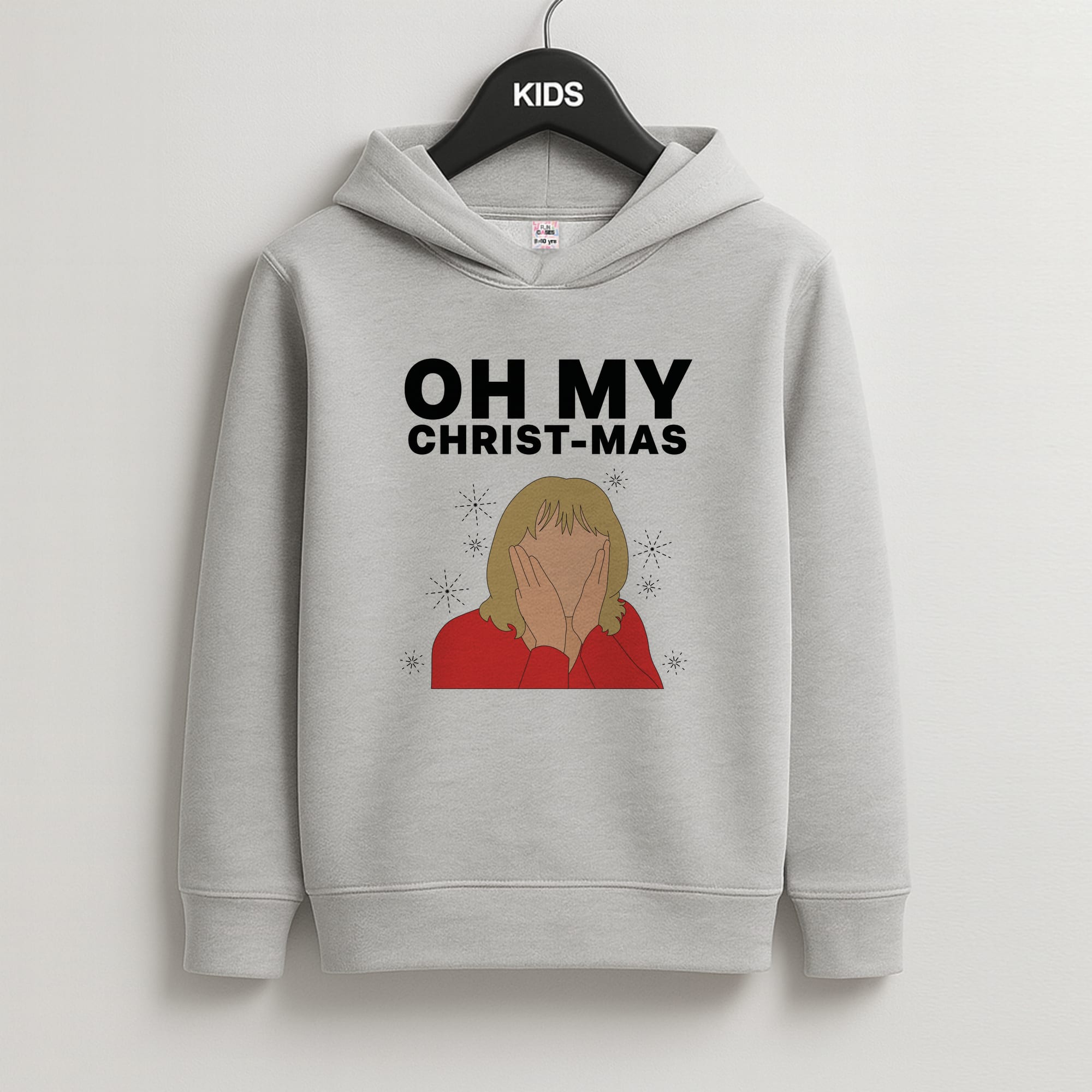 Oh My Christ-Mas Kids Grey Hoodie