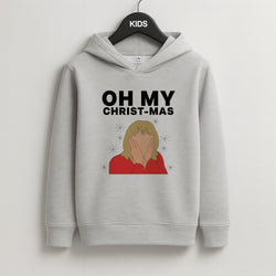 Oh My Christ-Mas Kids Grey Hoodie