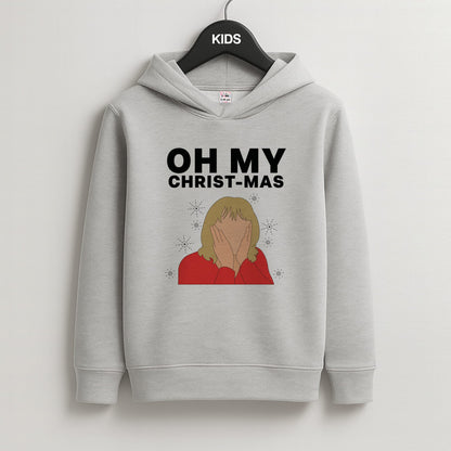 Oh My Christ-Mas Kids Grey Hoodie
