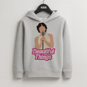 Neon Pink Beautiful Things Kids Hoodie 2