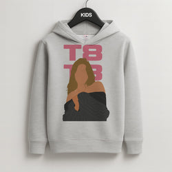 T8 Pink  Kids Grey Hoodie