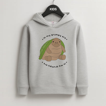 Grumpy Era Turtle Kids Grey Hoodie