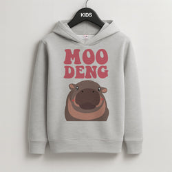 Moo Pink Kids Grey Hoodie
