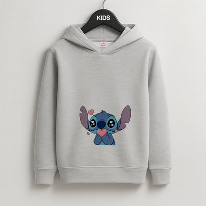 Cute Alien Blue Kids Grey Hoodie