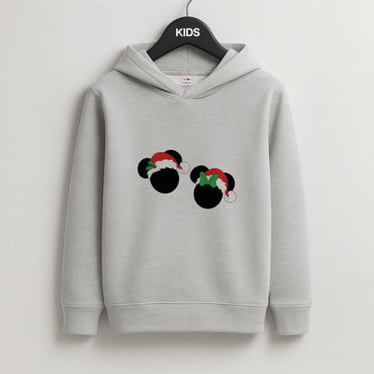 Festive Mice Christmas Kids Grey Hoodie