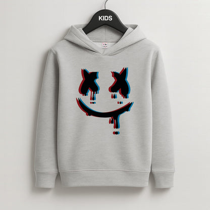 Blue Blur - White Helmet DJ Kids Grey Hoodie