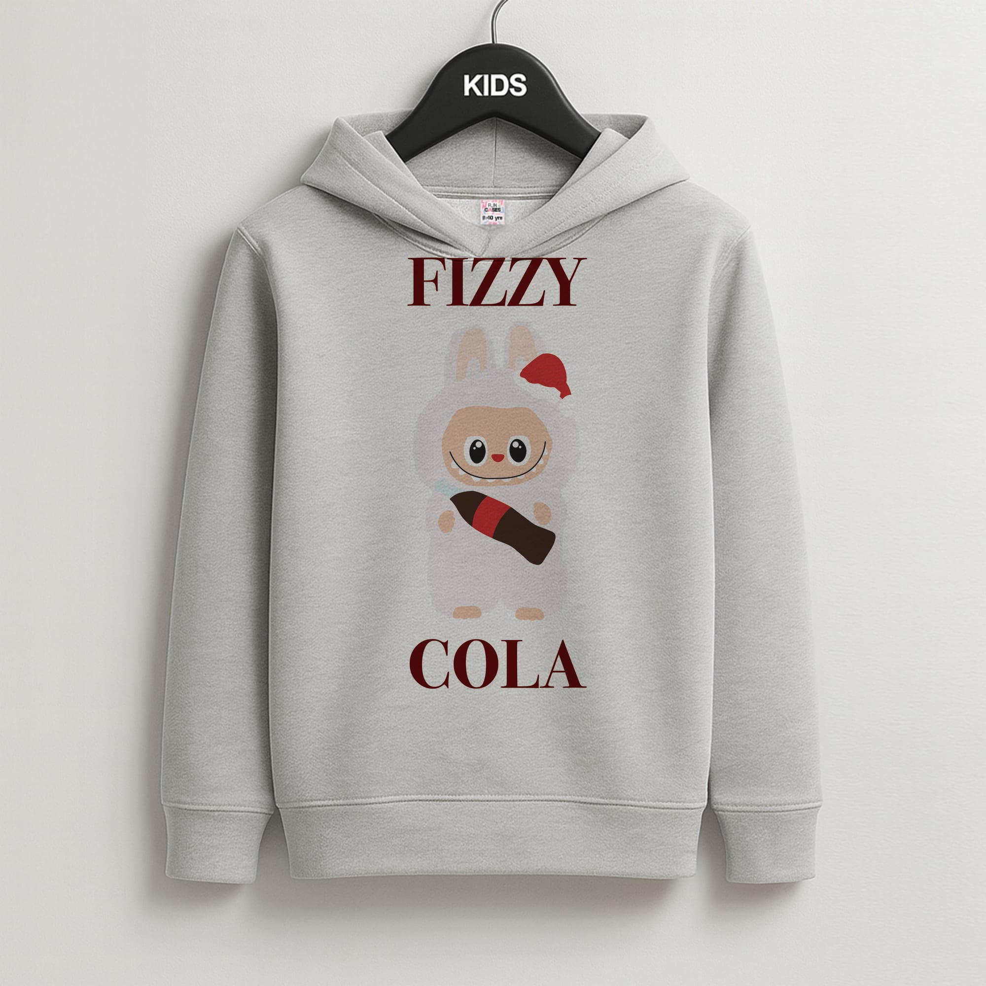 Fizzy Cola Monster Kids Grey Hoodie