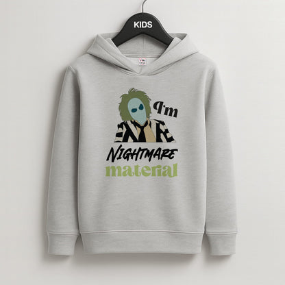 I'm Nightmare Material Kids Grey Hoodie