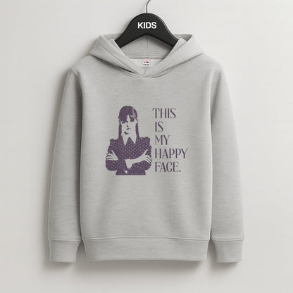This Is My Happy Face Kids Grey Hoodie
