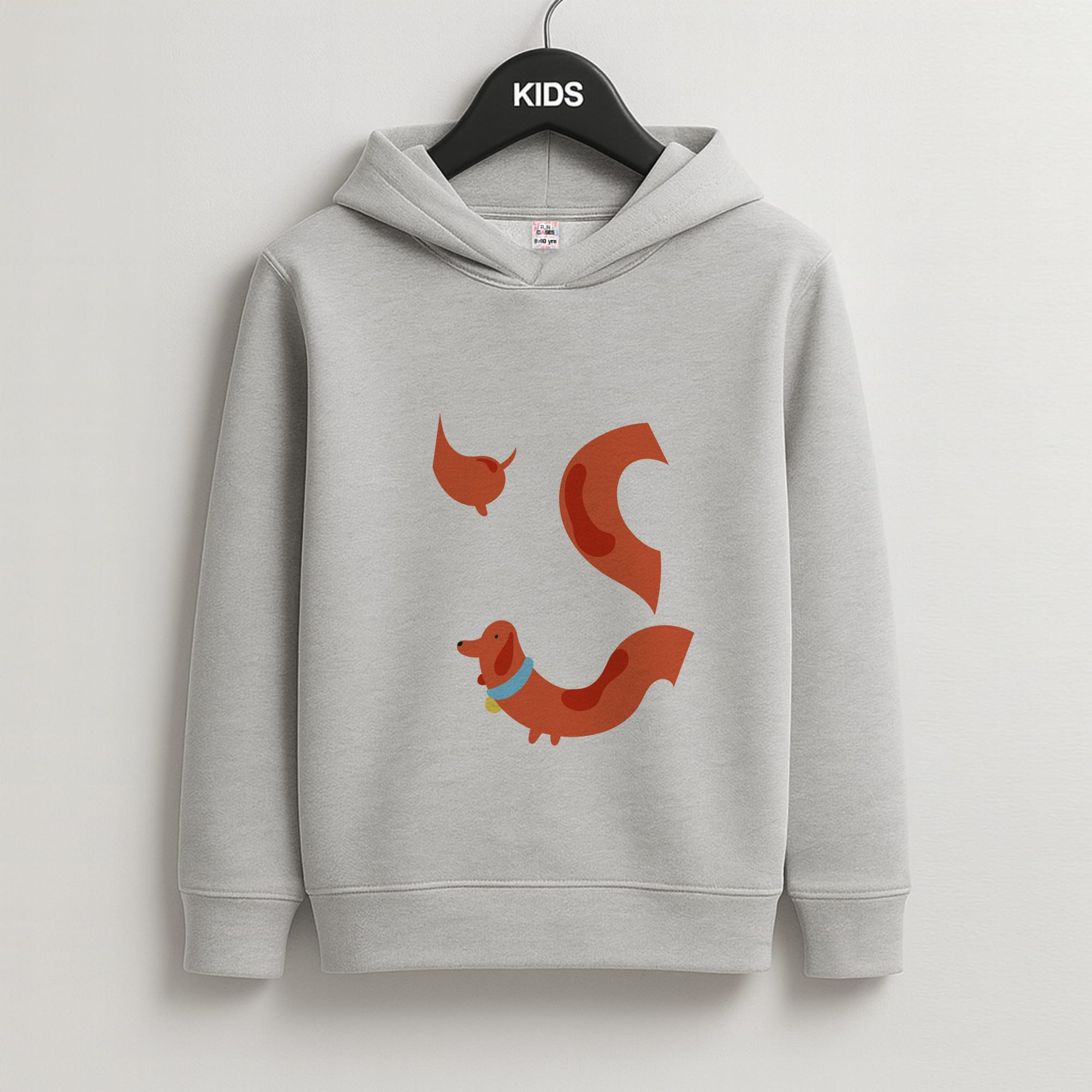 Sausage dog wrapped round - Dachshunds Kids Grey Hoodie