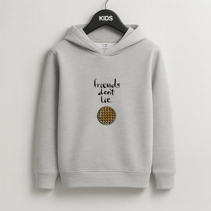 Friends Don't Lie Waffle Kids Grey Hoodie