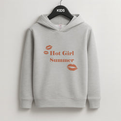 Hot Girl Summer Kisses Kids Grey Hoodie